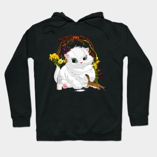 Sweet little cat with otter drinking milk Hoodie